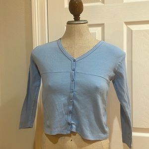 The children’s Place top button down jersey V-neck 100% cotton blue girls size 8